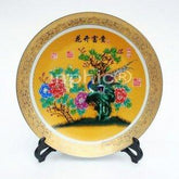 INPHIC-ZF-P149 景德鎮陶瓷盤畫 裝飾盤 雕金粉彩盤 掛盤 花開富貴 擺設